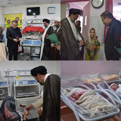 بمناسبت ولادت حضرت معصومه (س) و روز دختر مسئولین از مرکز آموزشی درمانی آل جلیل آق قلا بازدید کردند