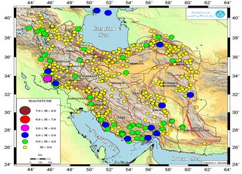 ثبت بیش از ۸۹۰ زمین‌لرزه در فروردین ۱۳۹۸ توسط مرکز لرزه‌نگاری موسسه ژئوفیزیک