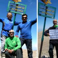 صعود سه کارمند دانشگاه علوم پزشکی فسا به قله ۳۹۴۵ متری شاهوار در استان سمنان