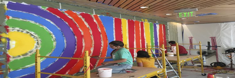 Stanford students help produce a major work of art at the new Stanford Hospital