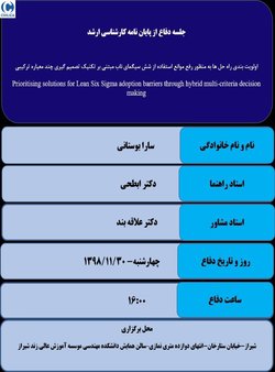 اولویت بندی راه حل ها به منظور رفع موانع استفاده از شش سیگمای ناب مبتنی بر تکنیک تصمیم گیری چند معیاره ترکیبی