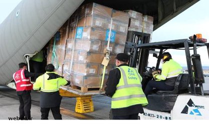 دریافت محموله های بشردوستانه سازمان های بین المللی و دولت چین در مقابله با کرونا