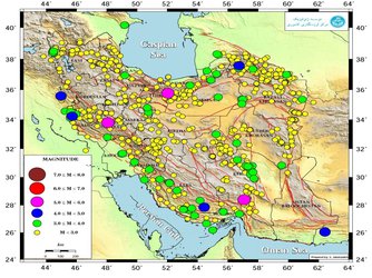 ثبت بیش از ۹۰۰ زمین‌لرزه در اردیبهشت ۱۳۹۹ توسط مرکز لرزه‌نگاری موسسه ژئوفیزیک دانشگاه تهران