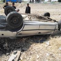 امدادرسانی اورژانس۱۱۵ شهرستان فسا به ۲ مصدوم واژگونی خودروی پژو۴۰۵ در محور فسا – شیراز