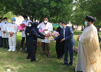پرستاران بیمارستان امیرالمومنین و سوانح سوختگی گناوه تجلیل شدند