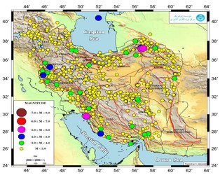 ایران در اردیبهشت‌ماه ۱۴۰۰، ۹۵۰ بار لرزید