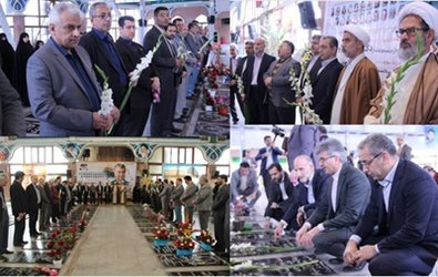 برگزاری آیین غبار روبی و گلباران مزار شهدا در رشت