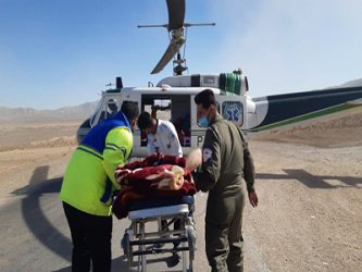 انتقال بیمار قلبی حسین آباد کالپوش توسط اورژانس هوایی