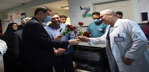 حضور رییس بنیاد شهید و امور ایثارگران در بیمارستان شهید مصطفی خمینی (ره)