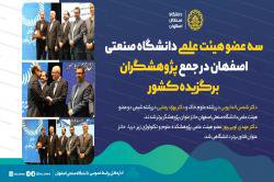سه عضو هیئت علمی دانشگاه صنعتی اصفهان  در جمع پژوهشگران برگزیده کشور 