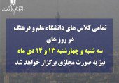 دانشگاه های استان تهران روزهای سه شنبه و چهارشنبه غیر حضوری شد