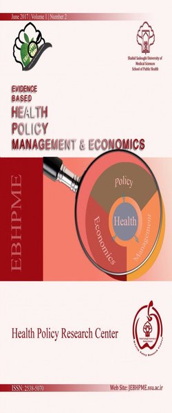 مقالات فصلنامه سیاستگذاری، مدیریت و اقتصاد سلامت مبتنی بر شواهد، دوره ۶، شماره ۴ منتشر شد