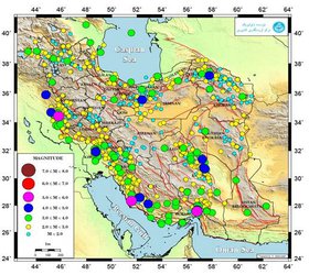 ثبت ۱۳۰۰ زمین‌لرزه در فروردین ۱۳۹۷ توسط مرکز لرزه‌نگاری موسسه ژئوفیزیک دانشگاه تهران