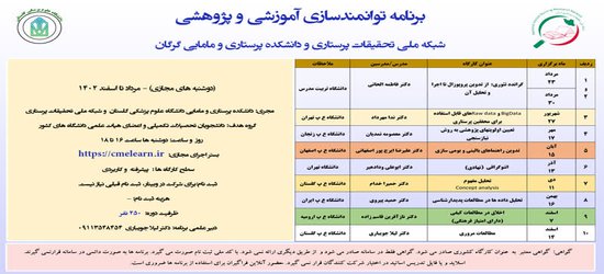 وبینارهای آموزشی و پژوهشی در سطح پیشرفته /کاربردی در دانشکده پرستاری و مامایی برگزار می گردد