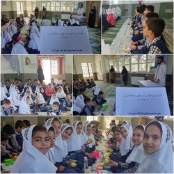 مراسم نواختن زنگ سیب و لقمه سالم همراه با آموزش در مدارس شهرستان رامیان