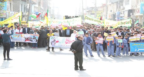 شرکت مدیر و کارکنان شبکه بهداشت و درمان بندرگز در راهپیمایی ۱۳ آبان