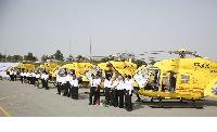 رونمایی از ۶ فروند بالگرد اورژانس هوایی از جمله بالگرد دانشگاه علوم پزشکی استان سمنان با حضور وزیر بهداشت، درمان و آموزش پزشکی