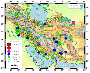 ثبت ۱۱۵۰ زمین‌لرزه در اردیبهشت ۱۳۹۷ توسط مرکز لرزه‌نگاری موسسه ژئوفیزیک دانشگاه تهران
