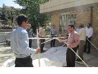 آموزش عملی برپایی چادر اسکان درمواقع اضطراری درمرکز بهداشت سمنان