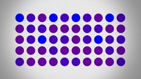 Are these dots purple or blue? Your answer might not be as reliable as you think