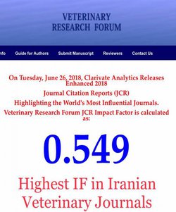 مجله گفتمان دامپزشکی (VRF) دانشگاه ارومیه موفق به کسب ضریب تاثیر ۵۵/. از پایگاه استنادی  of Science (JCR) Web شد. 