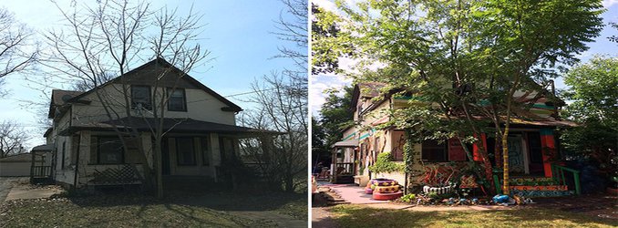 Vibrant Art Installations Infuse New Life into Abandoned Houses in This Cleveland Neighborhood