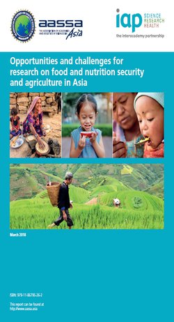 فرصت­ ها و چالش ­های پژوهش در مورد امنیت غذا و تغذیه و کشاورزی در آسیا / گزارش انجمن آکادمی­ های علوم و مجامع علمی آسیا