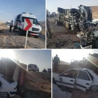 پنج کشته و سه مصدوم در تصادف کامیون ایسوزو با خودروی زانتیا در محور فسا -داراب/امدادرسانی اورژانس۱۱۵به مصدومین حادثه