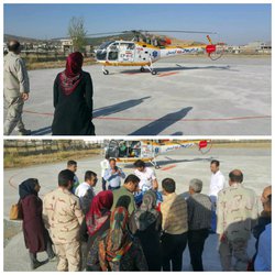 اعزام بیمار با استفاده از اورژانس هوایی درشهرستان بانه