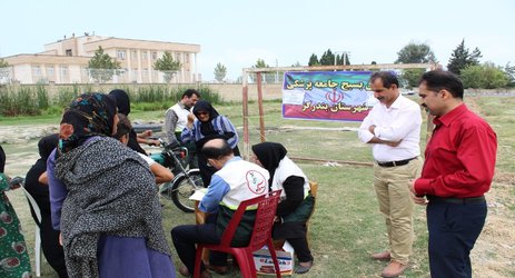 ارایه خدمات بهداشتی و درمانی به ساکنین حاشیه شهر بندرگز در رزمایش عاشورایی