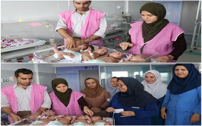 تولد نوزادان ۴ قلو در بیمارستان بعثت سنندج