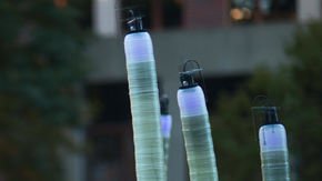 Watch these alienlike robots weave a bus-size fiberglass structure—all by themselves