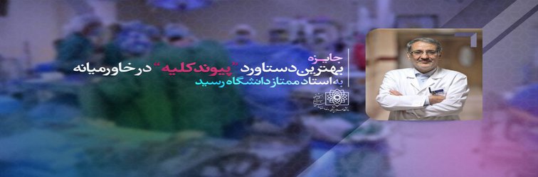 جایزه بهترین دستاورد پیوند کلیه در خاورمیانه به استاد ایرانی رسید