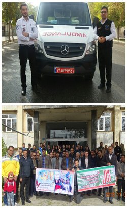 حماسه حضور کارکنان مجموعه بهداشت ودرمان شهرستان بیجار