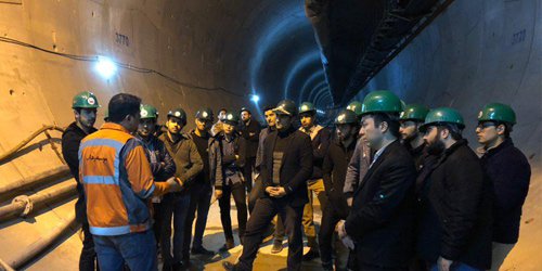 بازدید دانشجویان درس ماشین آلات، گروه عمران از حفاری خط ۳تونل مترو مشهد