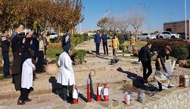 برگزاری مجموعه برنامه آموزشی اطفای حریق در مرکز آموزشی، پژوهشی و درمانی کوثر