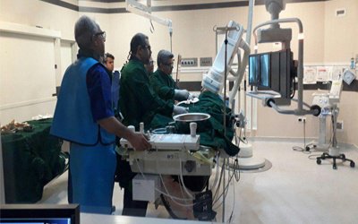 اولین عمل آنژیوگرافی در بیمارستان امام حسین (ع) انجام شد