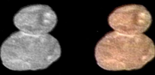 Ultima Thule is a snowman-shaped rock covered in weird ice