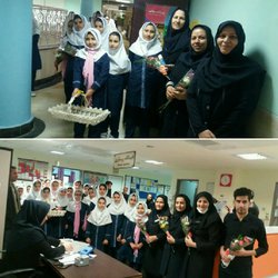حضور دانش آموزان مدرسه مهدیه در بخش‌های مختلف مرکز آموزشی درمانی حضرت قائم (عج) جهت تبریک روز پرستار