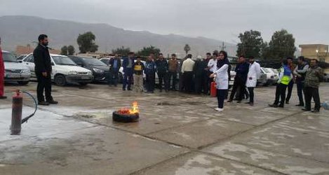 کارگاه آموزشی اطفای حریق در بیمارستان شهیدرجایی گچساران برگزار شد+ عکس