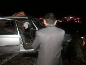 دو فوتی و سه کشته در تصادف مرگبار خودروی پراید با پژو۴۰۵+تصاویر