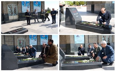 ادای احترام رئیس دانشگاه علوم پزشکی سبزوار به شهدای گمنام